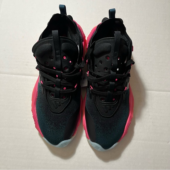 adidas Trae Young 3 J 'From The Ground Up' Sz. 7 Black/Acid Orange IG0679** - Picture 2 of 7